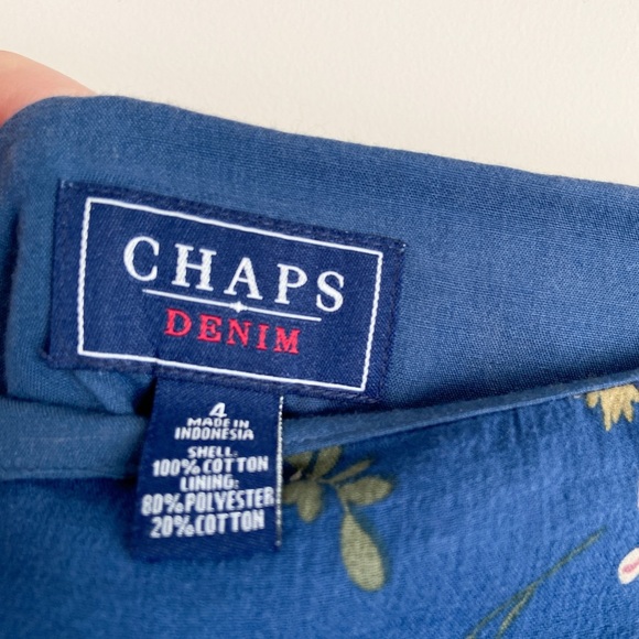 Chaps Blue Floral Tiered Skirt - Picture 3 of 7